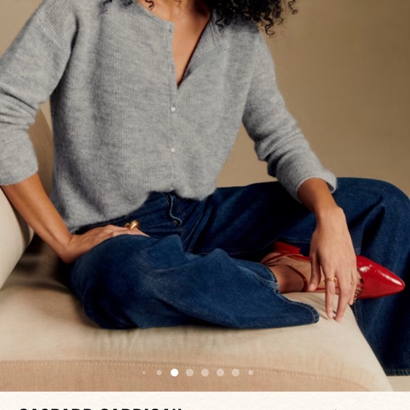 Sezane Light Gray Cardigan Sweater - Picture 4 of 5